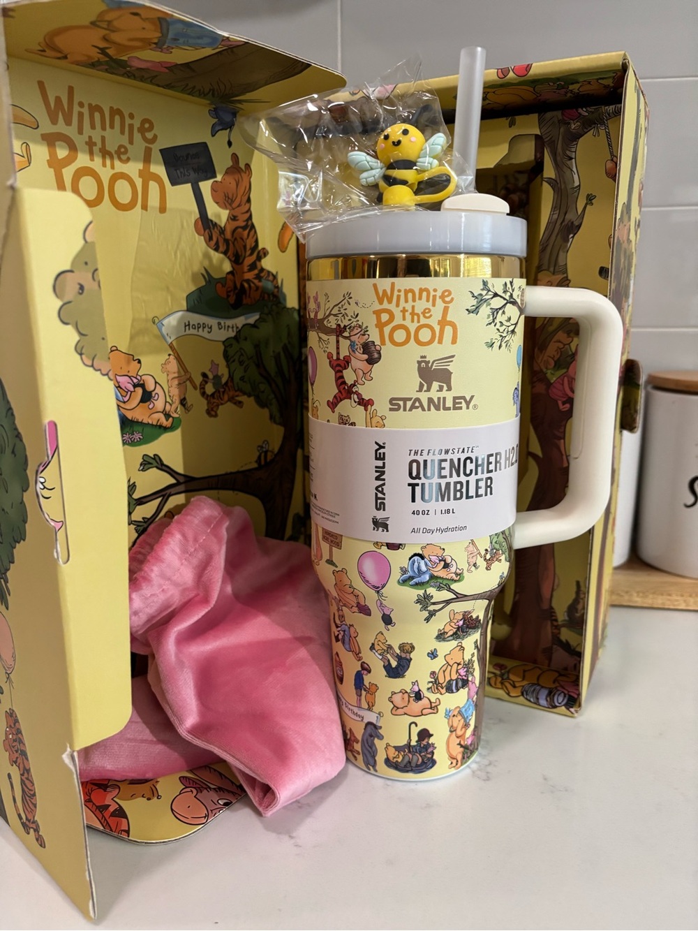 Winnie the Pooh Stanley Quencher 40oz Tumbler - Yellow